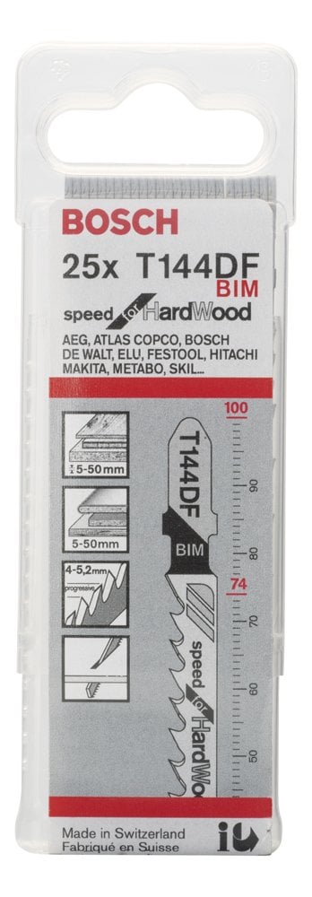 Bosch - Hızlı Kesim Serisi Sert Ahşap İçin T 144 DF Dekupaj Testeresi Bıçağı - 25'Li Paket - Resim 2