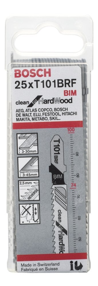 Bosch - Temiz Kesim Serisi Sert Ahşap İçin T 101 BRF Dekupaj Testeresi Bıçağı - 25'Li Paket - Resim 2