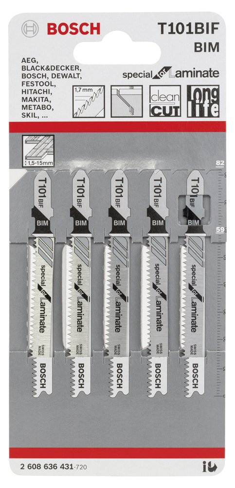Bosch - Special Serisi Laminant İçin Özel T 101 BIF Dekupaj Testeresi Bıçağı - 5'Li Paket - Resim 2