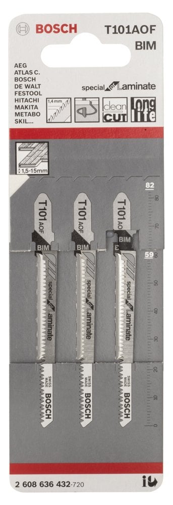 Bosch - Special Serisi Laminant İçin Özel T 101 AOF Dekupaj Testeresi Bıçağı - 3'Lü Paket - Resim 2