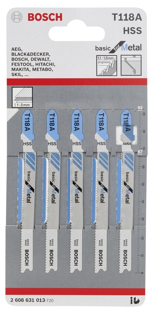 Bosch - Ekonomik Seri Metal İçin T 118 A Dekupaj Testeresi Bıçağı - 5'Li Paket - Resim 2