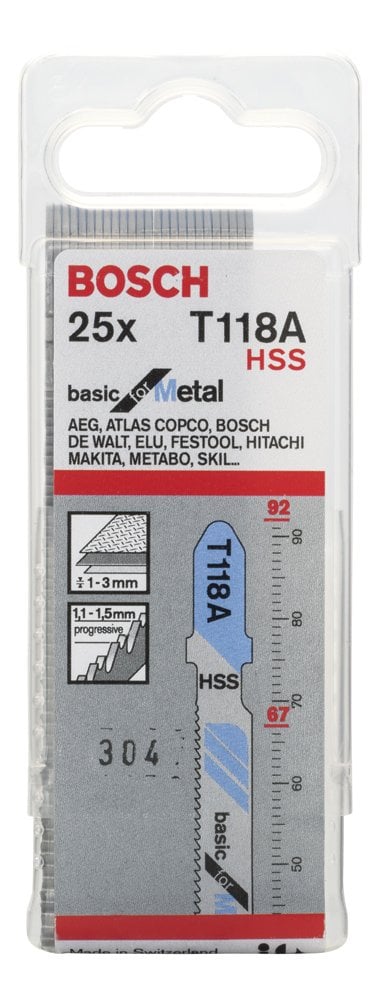 Bosch - Ekonomik Seri Metal İçin T 118 A Dekupaj Testeresi Bıçağı - 25'Li Paket - Resim 2