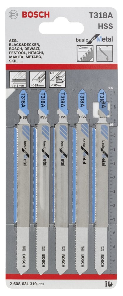 Bosch - Ekonomik Seri Metal İçin T 318 A Dekupaj Testeresi Bıçağı - 5'Li Paket - Resim 2