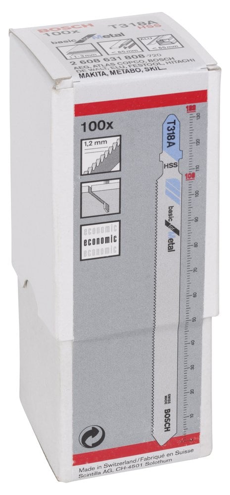 Bosch - Ekonomik Seri Metal İçin T 318 A Dekupaj Testeresi Bıçağı - 100'Lü Paket - Resim 2
