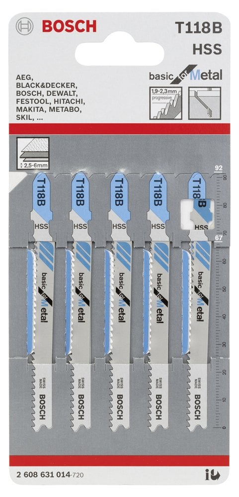 Bosch - Ekonomik Seri Metal İçin T 118 B Dekupaj Testeresi Bıçağı - 5'Li Paket - Resim 2