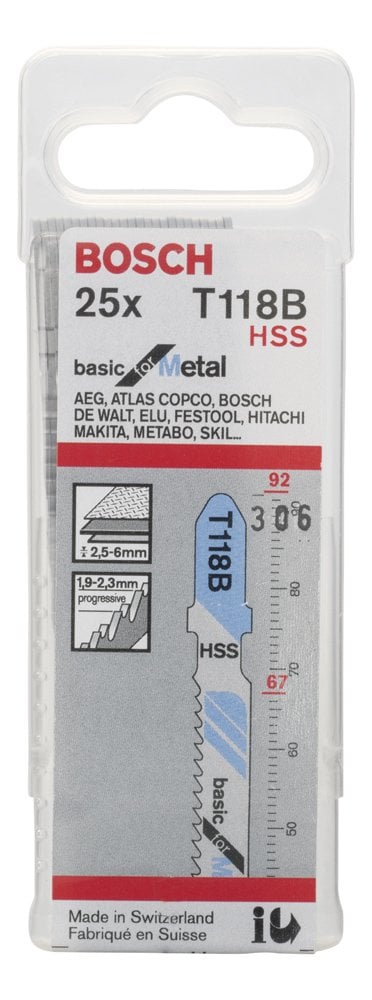 Bosch - Ekonomik Seri Metal İçin T 118 B Dekupaj Testeresi Bıçağı - 25'Li Paket - Resim 2