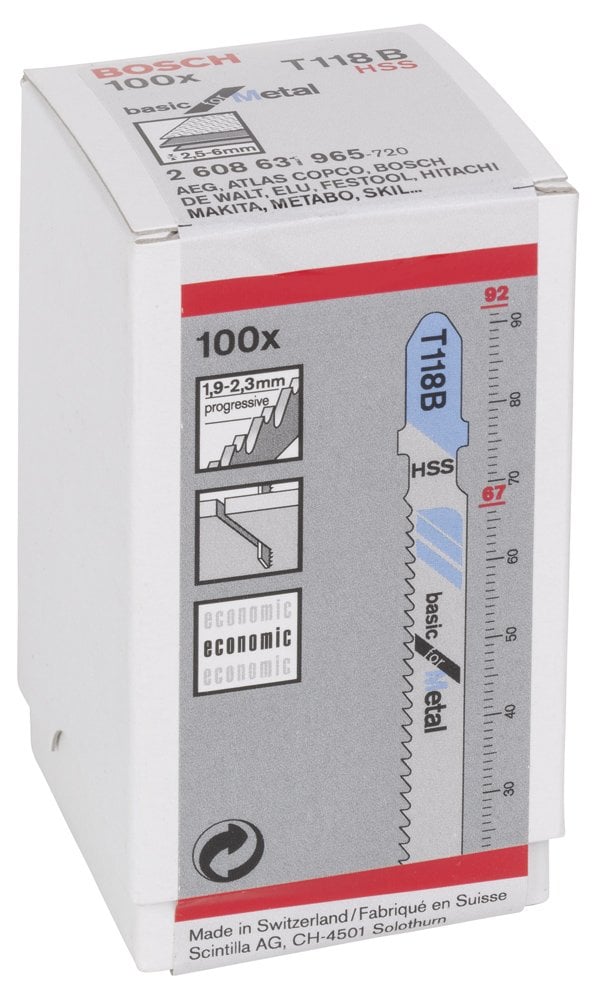 Bosch - Ekonomik Seri Metal İçin T 118 B Dekupaj Testeresi Bıçağı - 100'Lü Paket - Resim 2