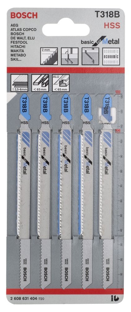 Bosch - Ekonomik Seri Metal İçin T 318 B Dekupaj Testeresi Bıçağı - 5'Li Paket - Resim 2