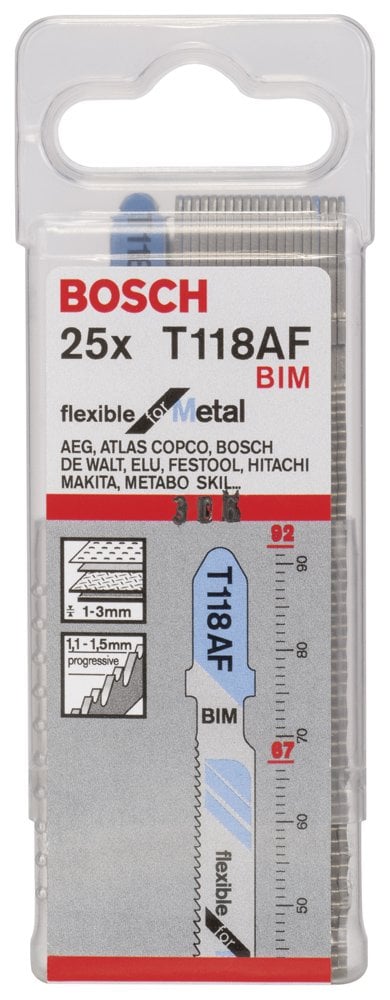 Bosch - Kırılmaya Karşı Dayanıklı Seri Metal İçin T 118 AF Dekupaj Testeresi Bıçağı - 25'Li Paket - Resim 2