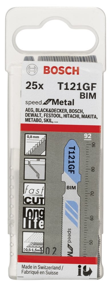 Bosch - Hızlı Kesim Serisi Metal İçin T 121 GF Dekupaj Testeresi Bıçağı - 25'Li Paket - Resim 2