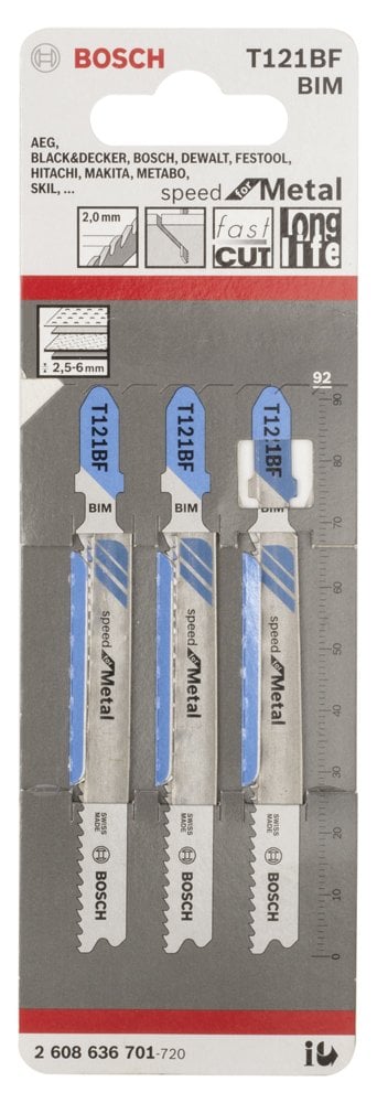Bosch - Hızlı Kesim Serisi Metal İçin T 121 BF Dekupaj Testeresi Bıçağı - 3'Lü Paket - Resim 2