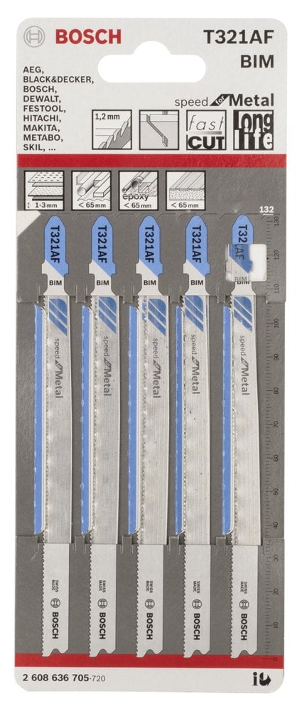 Bosch - Hızlı Kesim Serisi Metal İçin T 321 AF Dekupaj Testeresi Bıçağı - 5'Li Paket - Resim 2