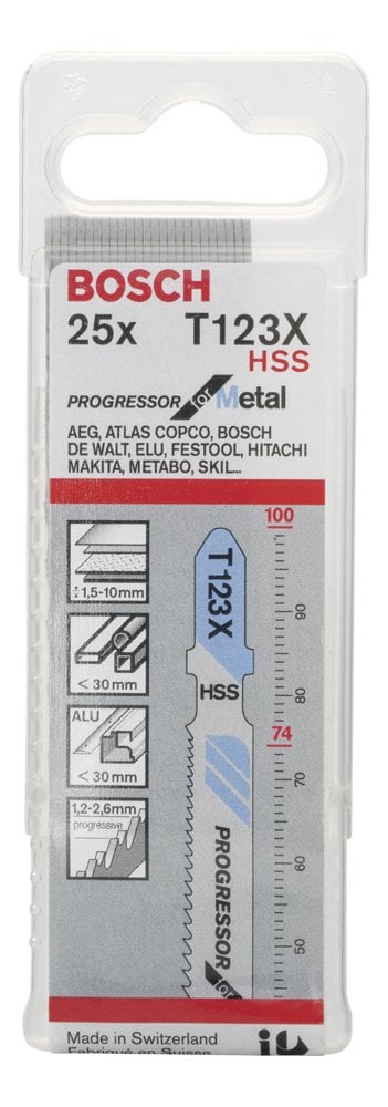 Bosch - Kademeli Artan Dişli Seri Metal İçin T 123 XF Dekupaj Testeresi Bıçağı - 25'Li Paket - Resim 2