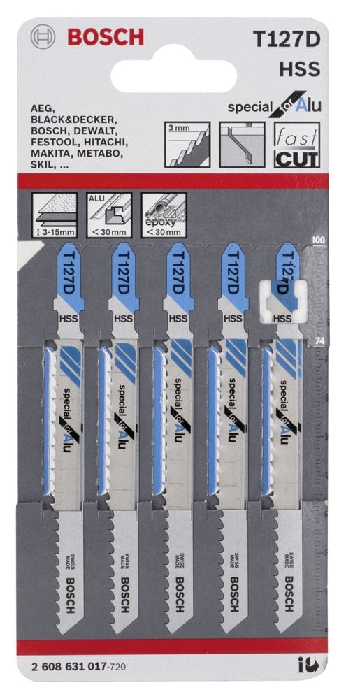 Bosch - Aluminyum İçin T 127 D Dekupaj Testeresi Bıçağı - 5'Li Paket - Resim 2