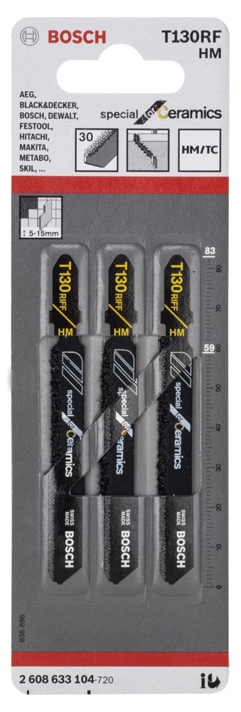 Bosch - Seramik İçin Özel T 130 RIFF Dekupaj Testeresi Bıçağı - 3'Lü Paket - Resim 2