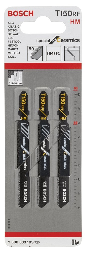 Bosch - Seramik İçin Özel T 150 RIFF Dekupaj Testeresi Bıçağı - 3'Lü Paket - Resim 2