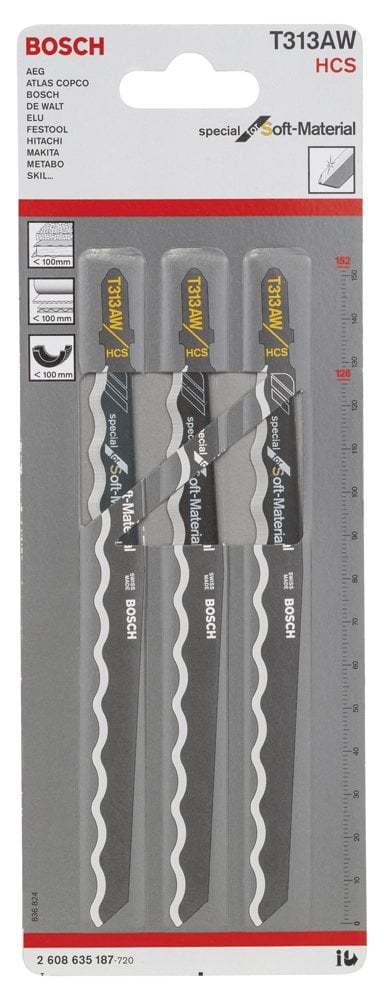 Bosch - Yalıtım Malzemeleri Ve Aşındırıcı Malzemeler İçin T 313 AW Dekupaj Testeresi Bıçağı - 3'Lü Paket - Resim 2