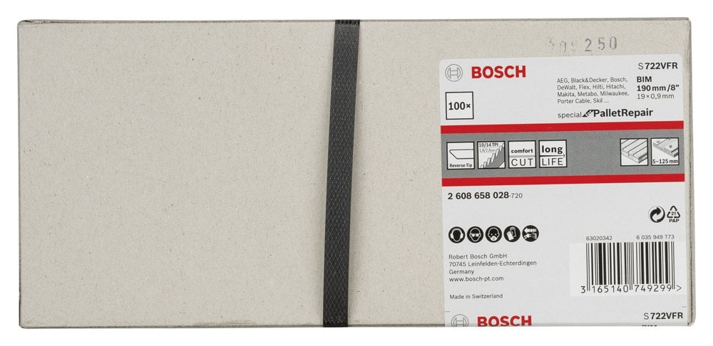 Bosch - Special for Serisi Palet Tamiri için Panter Testere Bıçağı S 722 VFR 100'lü - Resim 2