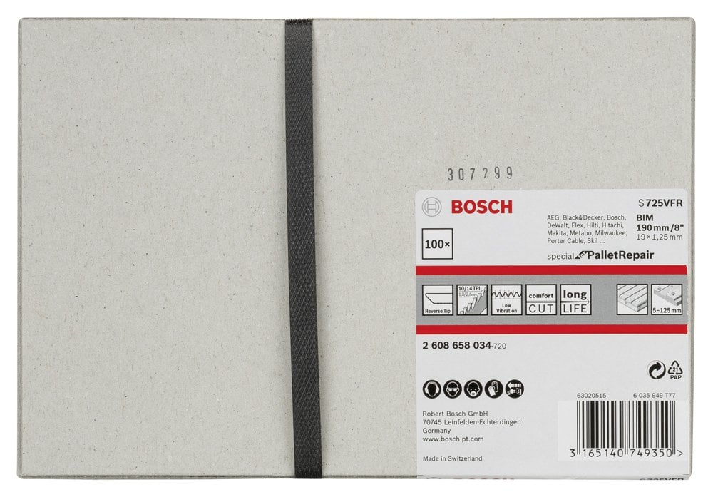 Bosch - Special for Serisi Palet Tamiri için Panter Testere Bıçağı S 725 VFR 100'lü - Resim 2