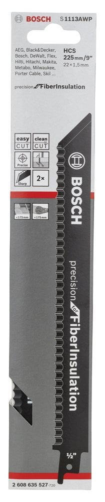 Bosch - Precision for Serisi Elyaflı Yalıtım Malzemeleri için Panter Testere Bıçağı S 1113 AWP - Resim 2