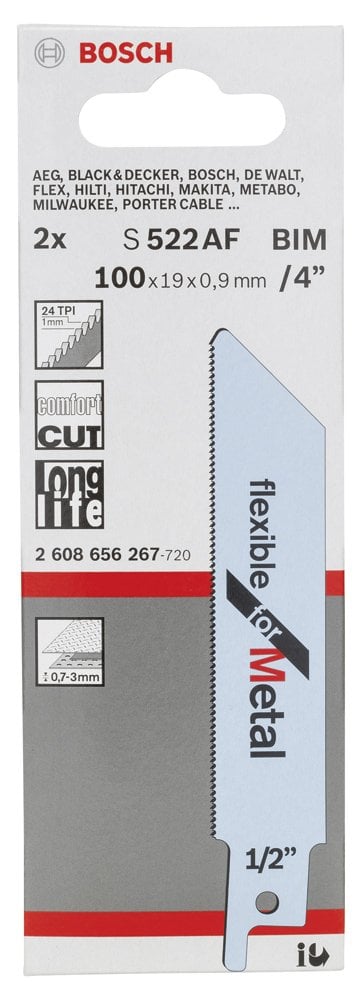 Bosch - Flexible Serisi Metal için Panter Testere Bıçağı S 522 AF - 2'li - Resim 2