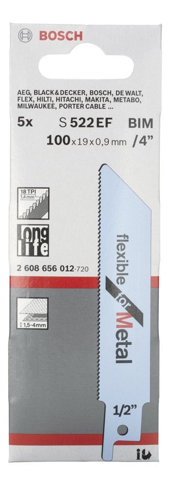 Bosch - Flexible Serisi Metal için Panter Testere Bıçağı S 522 EF - 5'li - Resim 2