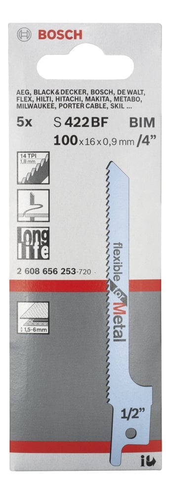 Bosch - Flexible Serisi Metal için Panter Testere Bıçağı S 422 BF - 5'li - Resim 2