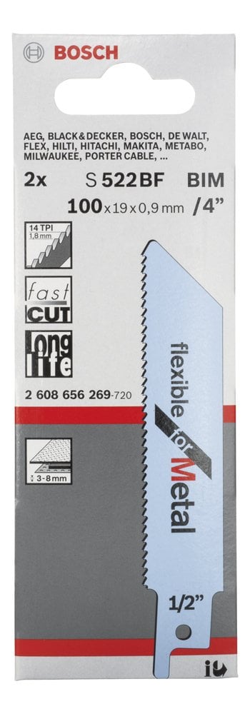Bosch - Flexible Serisi Metal için Panter Testere Bıçağı S 522 BF - 2'li - Resim 2