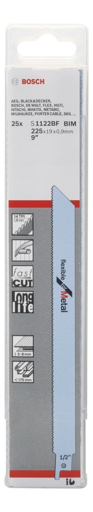 Bosch - Flexible Serisi Metal için Panter Testere Bıçağı S 1122 BF - 25'li - Resim 2