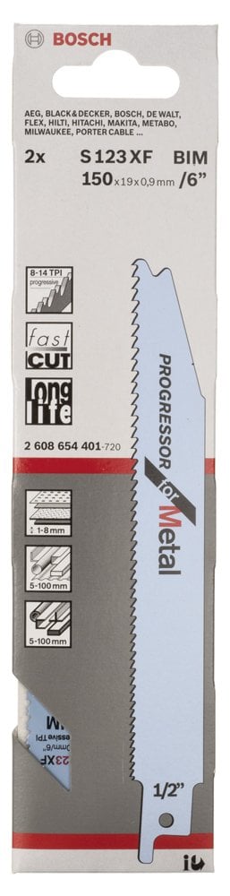 Bosch - Progressor Serisi Metal için Panter Testere Bıçağı S 123 XF - 2'li - Resim 2