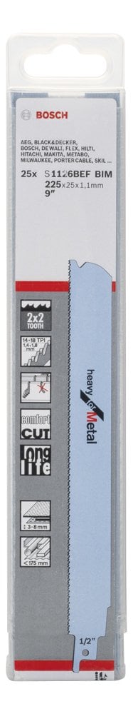 Bosch - Heavy Serisi Metal için Panter Testere Bıçağı S 1126 BEF - 25'li - Resim 2