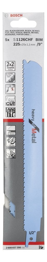 Bosch - Heavy Serisi Metal için Panter Testere Bıçağı S 1126 CHF - 5'li - Resim 2