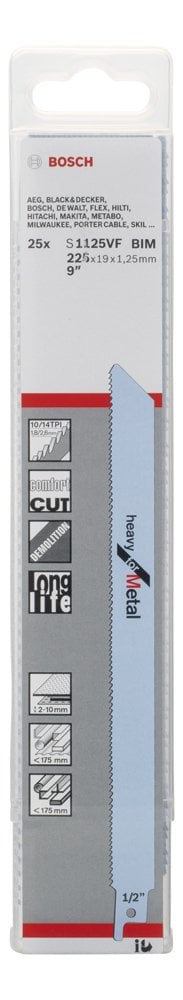 Bosch - Heavy Serisi Metal için Panter Testere Bıçağı S 1125 VF - 25'li - Resim 2
