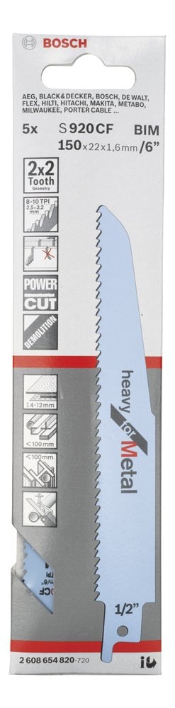 Bosch - Heavy Serisi Metal için Panter Testere Bıçağı S 920 CF - 5'li - Resim 2