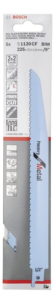 Bosch - Heavy Serisi Metal için Panter Testere Bıçağı S 1120 CF - 5'li - Resim 2