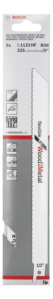 Bosch - Flexible Serisi Ahşap Ve Metal için Panter Testere Bıçağı S 1122 HF - 5'li - Resim 2
