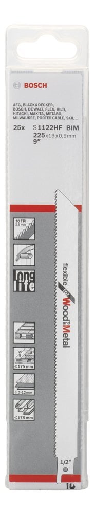 Bosch - Flexible Serisi Ahşap Ve Metal için Panter Testere Bıçağı S 1122 HF - 25'li - Resim 2