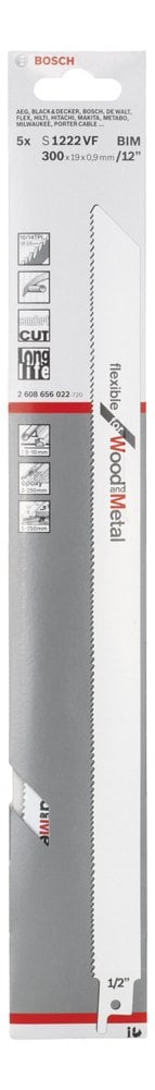 Bosch - Flexible Serisi Ahşap Ve Metal için Panter Testere Bıçağı S 1222 VF - 5'li - Resim 2