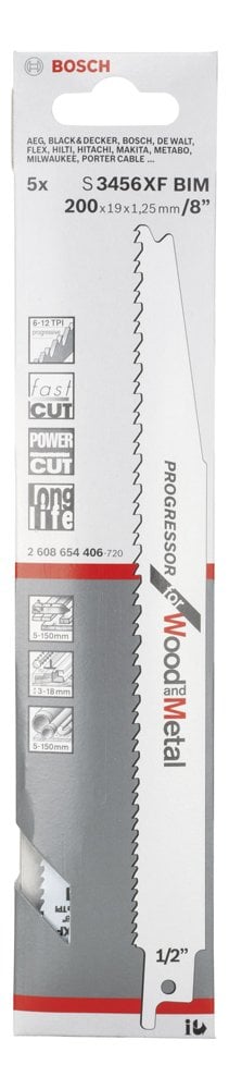 Bosch - Progressor Serisi Ahşap Ve Metal için Panter Testere Bıçağı S 3456 XF - 5'li - Resim 2