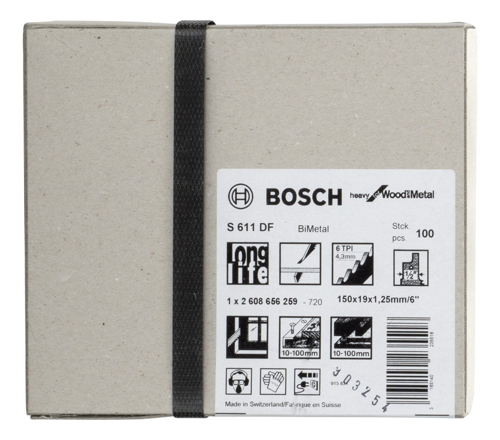 Bosch - Heavy Serisi Ahşap Ve Metal için Panter Testere Bıçağı S 611 DF - 100'Li - Resim 2