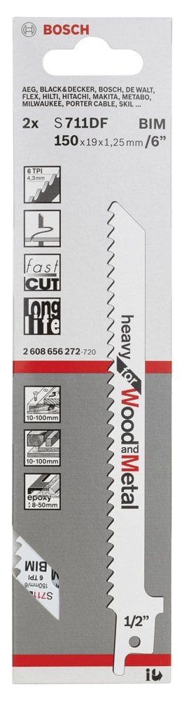 Bosch - Heavy Serisi Ahşap Ve Metal için Panter Testere Bıçağı S 711 DF - 2'li - Resim 2