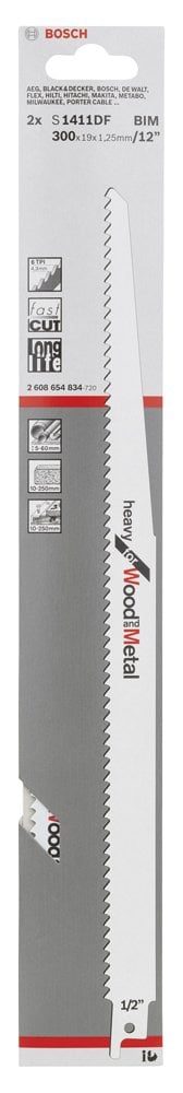 Bosch - Heavy Serisi Ahşap Ve Metal için Panter Testere Bıçağı S 1411 DF - 2'li - Resim 2