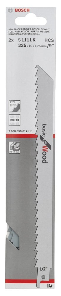 Bosch - Basic Serisi Ahşap için Panter Testere Bıçağı S 1111 K - 2'li - Resim 2