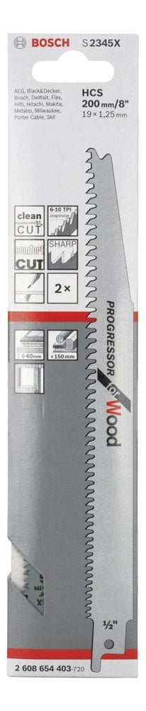 Bosch - Progressor Serisi Ahşap için Panter Testere Bıçağı S 2345 X - 2'li - Resim 2