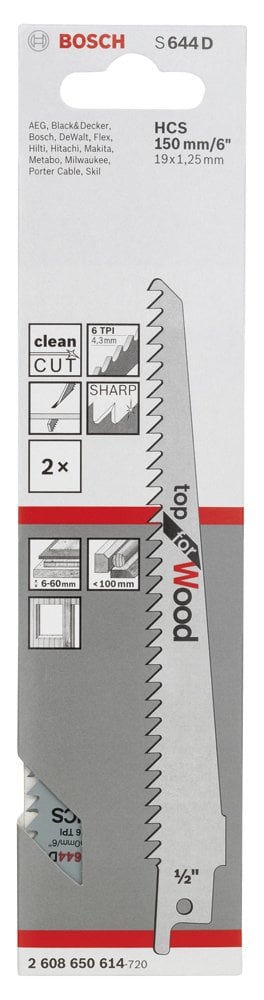 Bosch - Top Serisi Ahşap için Panter Testere Bıçağı S 644 D - 2'li - Resim 2