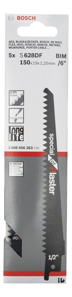Bosch - Special Serisi Alçıpan için Panter Testere Bıçağı S 628 DF - 5'li - Resim 2