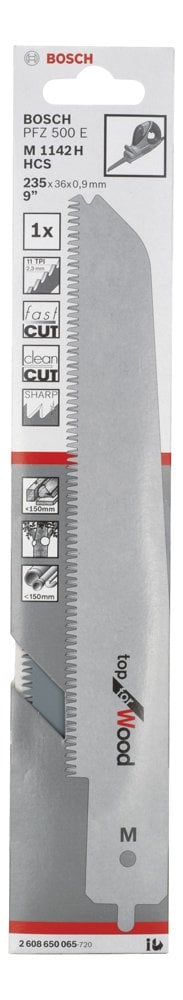 Bosch - Top Serisi PFZ 500 E Uyumlu Ahşap için Panter Testere Bıçağı M 1142 H 1'li - Resim 2