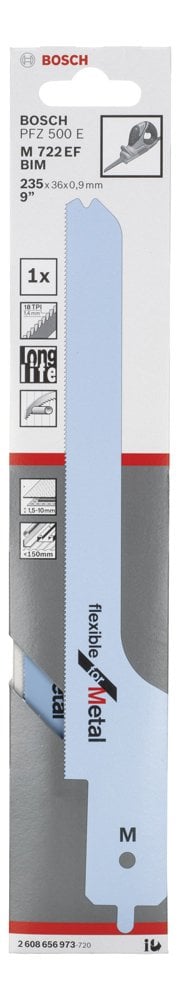 Bosch - Flexible Serisi PFZ 500 E Uyumlu Ahşap ve Metal için Panter Testere Bıçağı M 722 EF 1'li - Resim 2