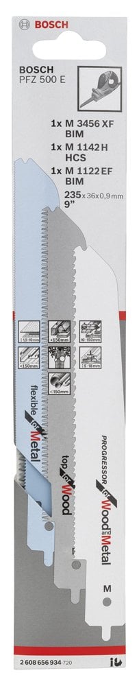 Bosch - 3 Parçalı PFZ 500 E Uyumlu Karışık Panter Testere Bıçağı Seti - M 1142 H, M 3456 XF; M 1122 EF - Resim 2