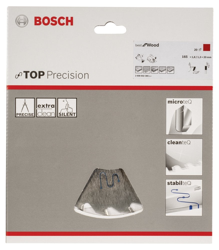 Bosch - Best Serisi Hassas Kesim Ahşap için Daire Testere Bıçağı 165*20 mm 20 Diş - Resim 2